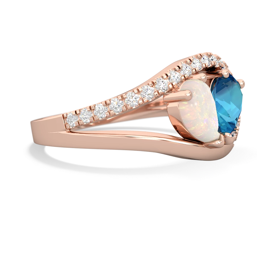 Opal Nestled Heart Keepsake 14K Rose Gold ring R5650