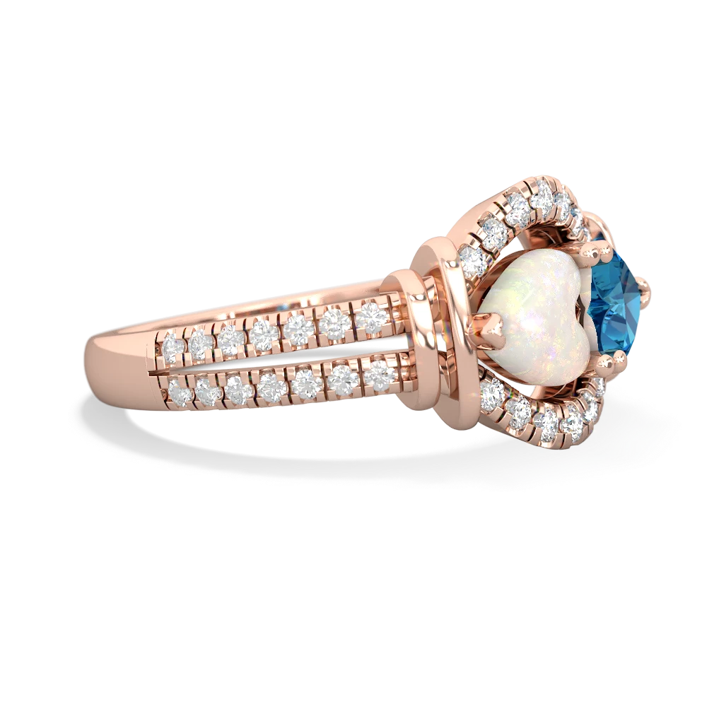 Opal Art-Deco Keepsake 14K Rose Gold ring R5630