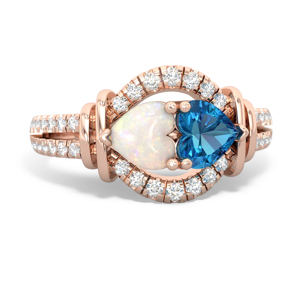 Opal Art-Deco Keepsake 14K Rose Gold ring R5630