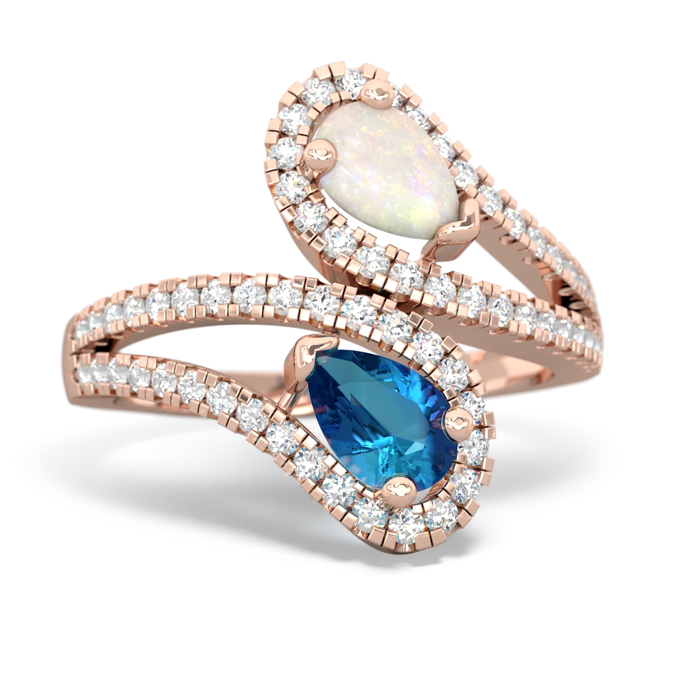 Opal Diamond Dazzler 14K Rose Gold ring R3000