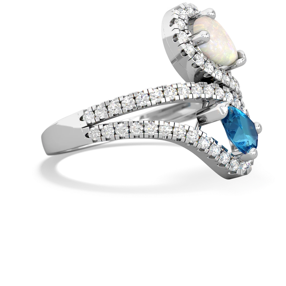 Opal Diamond Dazzler 14K White Gold ring R3000