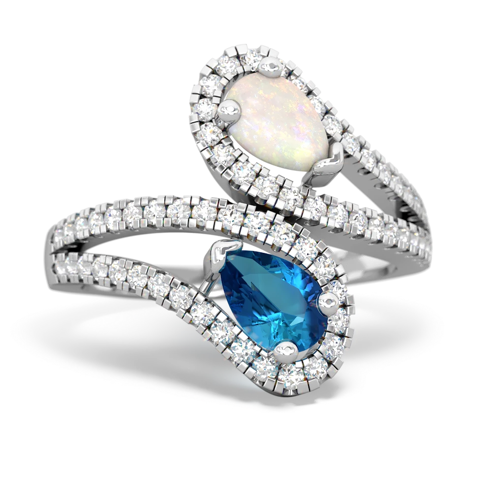 Opal Diamond Dazzler 14K White Gold ring R3000