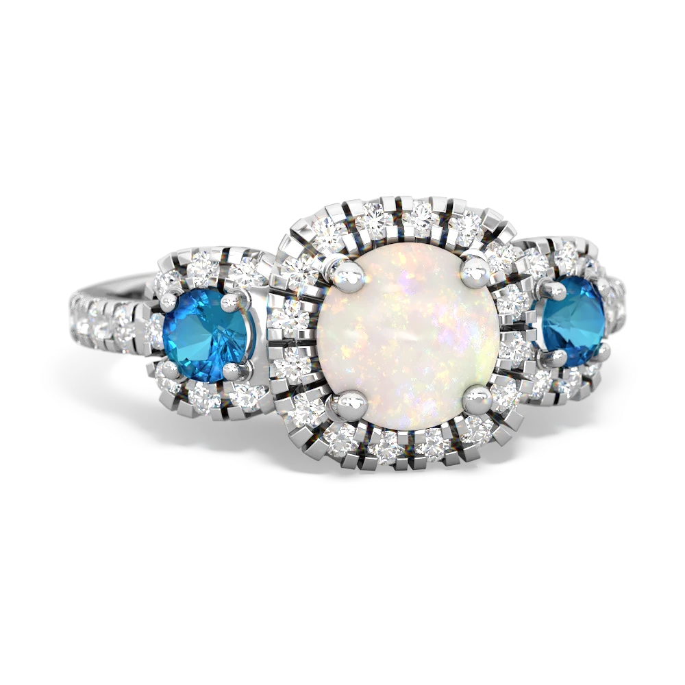 Opal Regal Halo 14K White Gold ring R5350