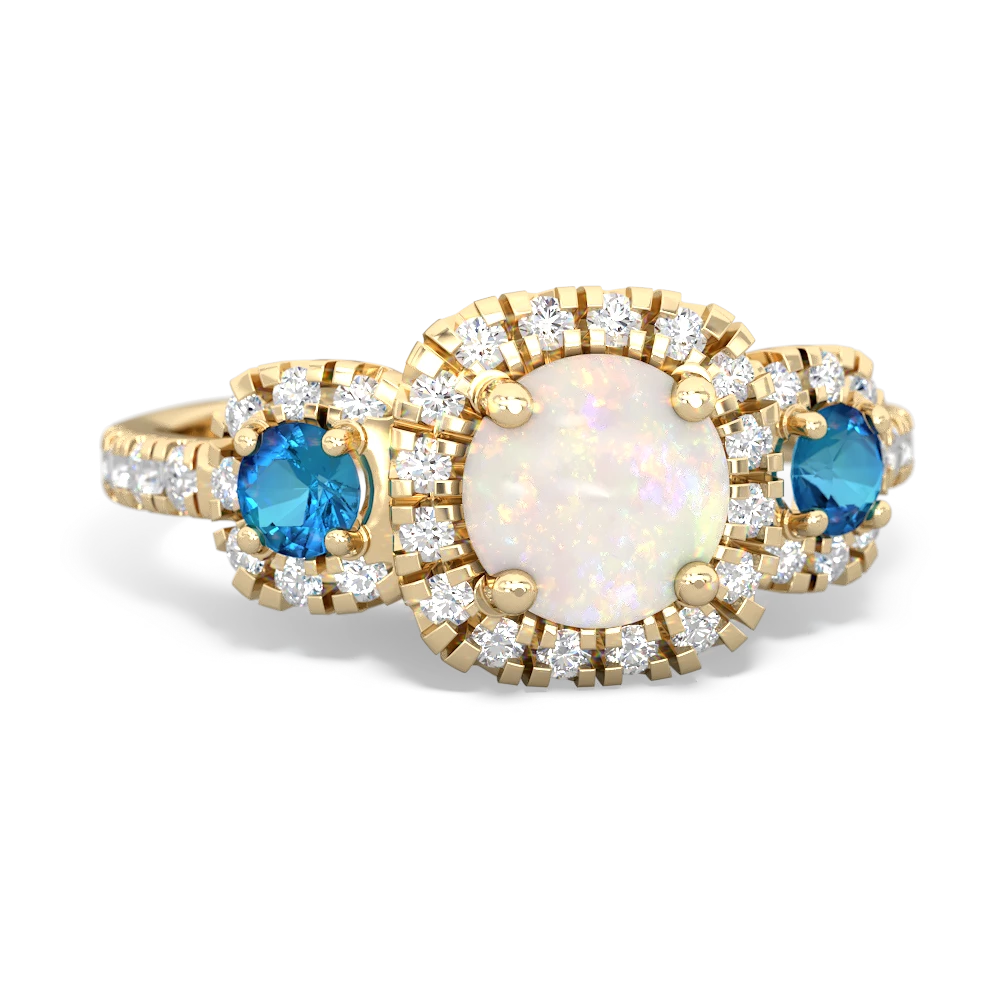 Opal Regal Halo 14K Yellow Gold ring R5350