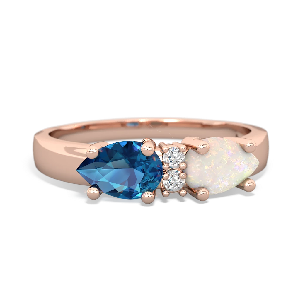 Opal Pear Bowtie 14K Rose Gold ring R0865