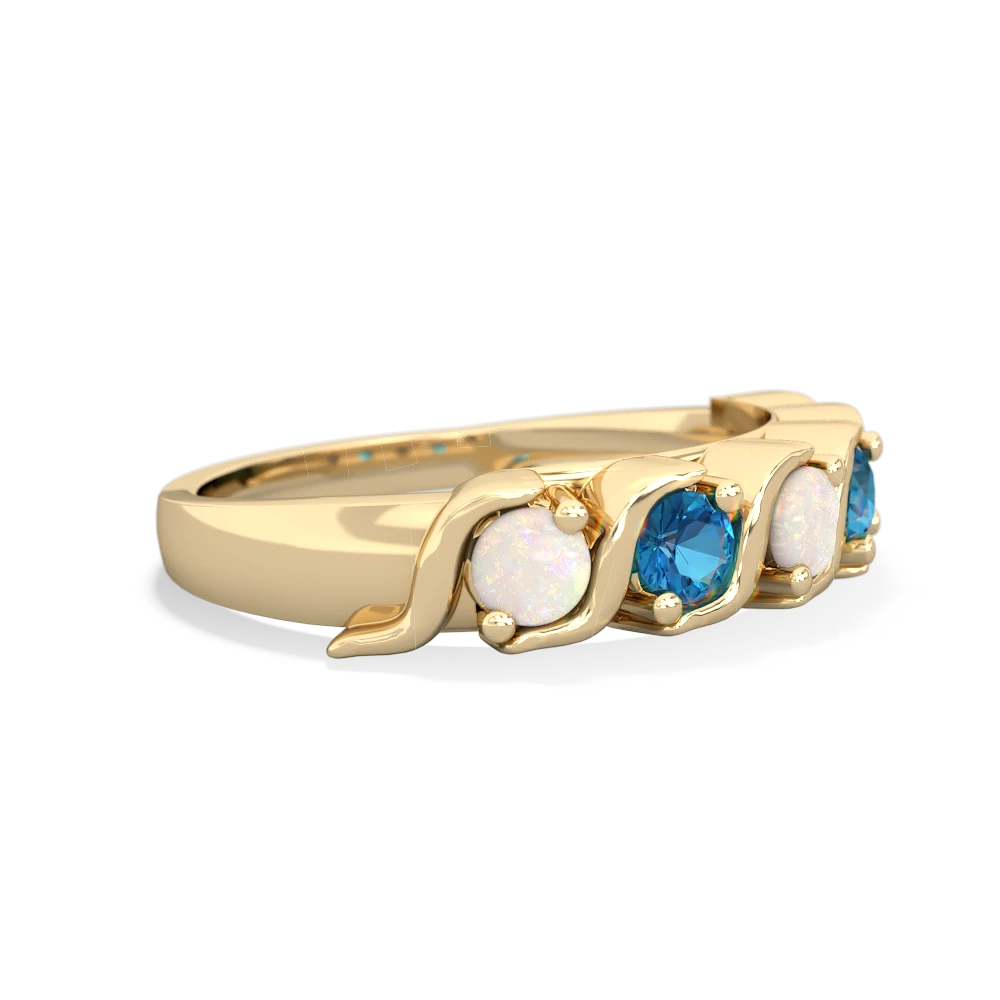 Opal Anniversary Band 14K Yellow Gold ring R2089