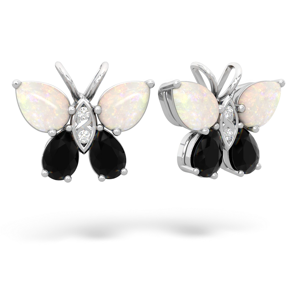 Opal Butterfly 14K White Gold earrings E2215