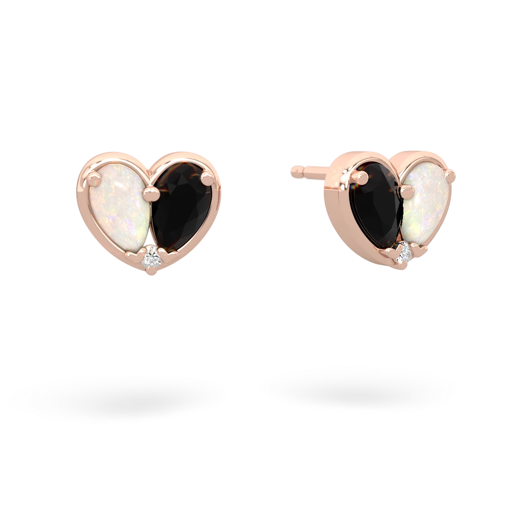 Opal 'Our Heart' 14K Rose Gold earrings E5072