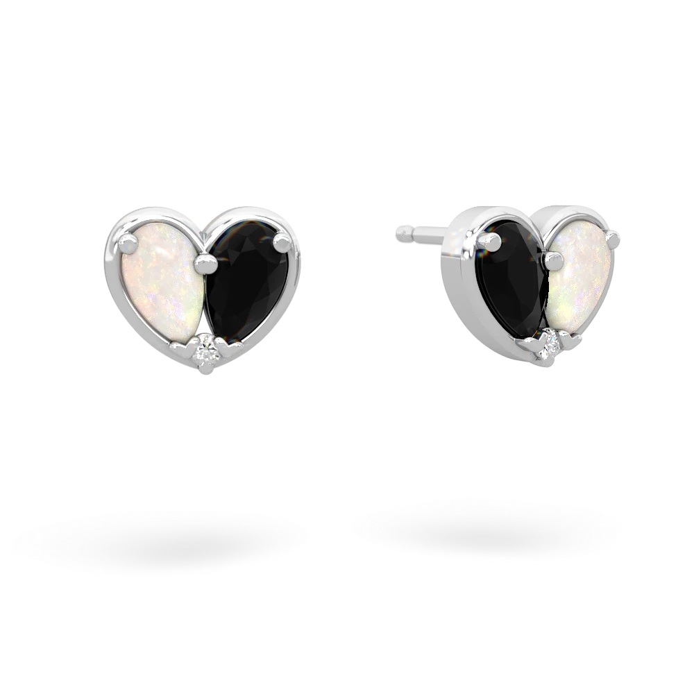 Opal 'Our Heart' 14K White Gold earrings E5072