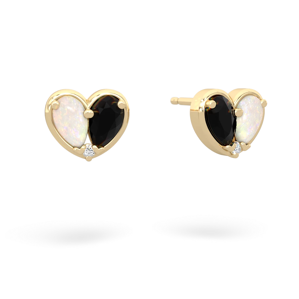 Opal 'Our Heart' 14K Yellow Gold earrings E5072