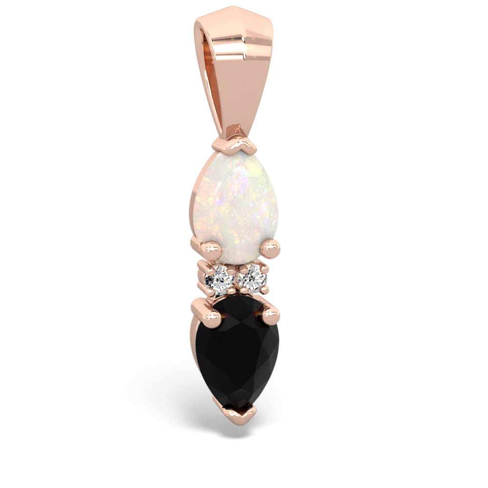 Opal Bowtie Drop 14K Rose Gold pendant P0865