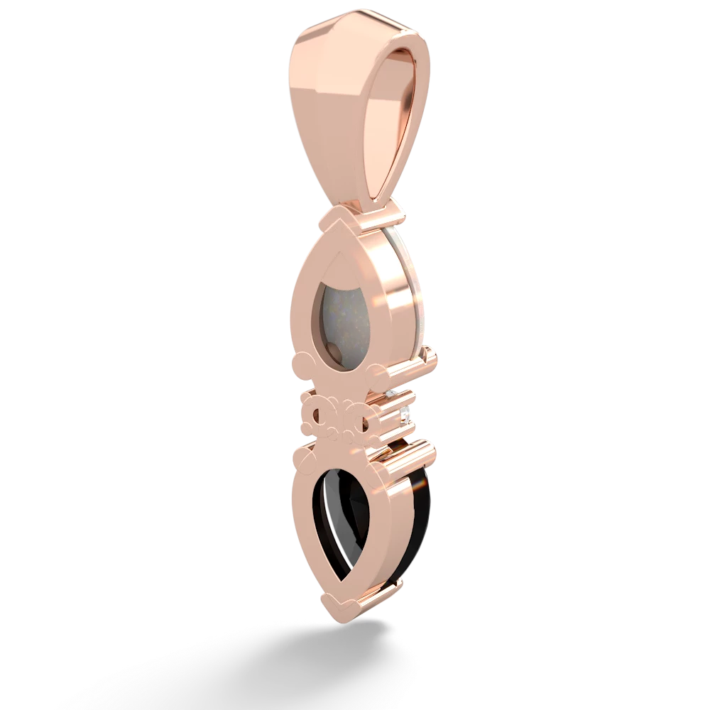 Opal Bowtie Drop 14K Rose Gold pendant P0865