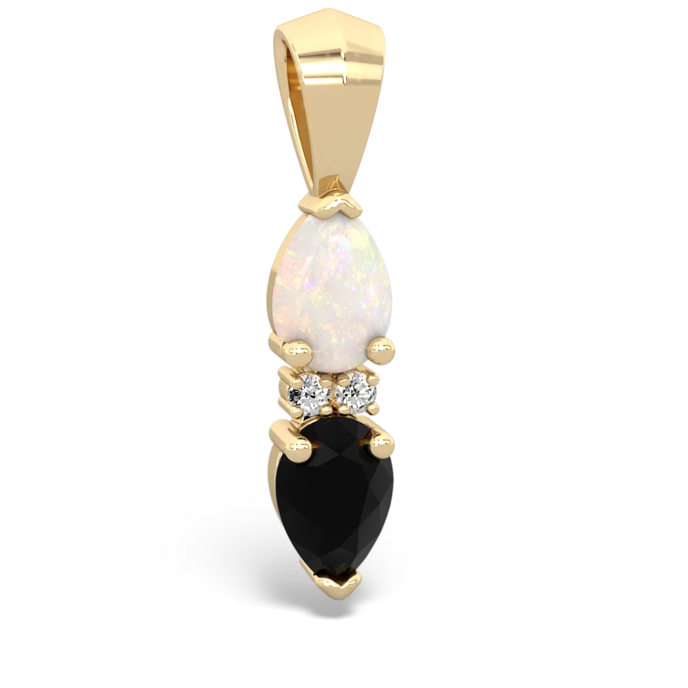 Opal Bowtie Drop 14K Yellow Gold pendant P0865
