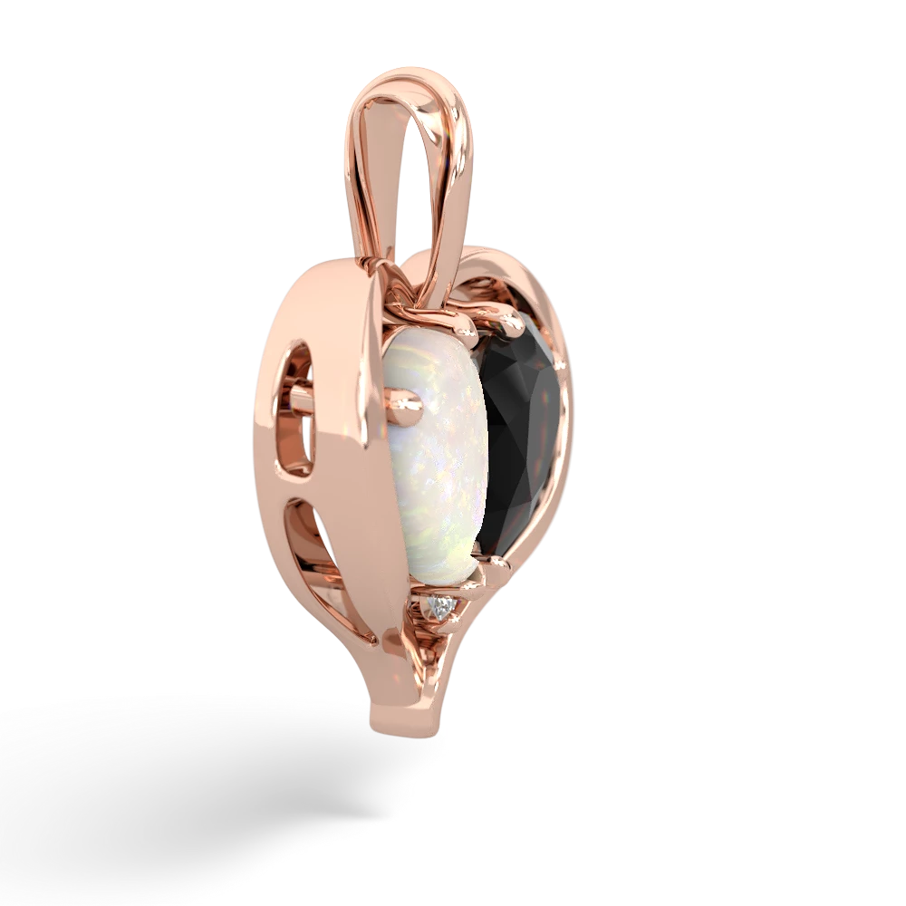 Opal Two Become One 14K Rose Gold pendant P5330