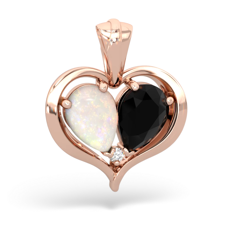 Opal Two Become One 14K Rose Gold pendant P5330