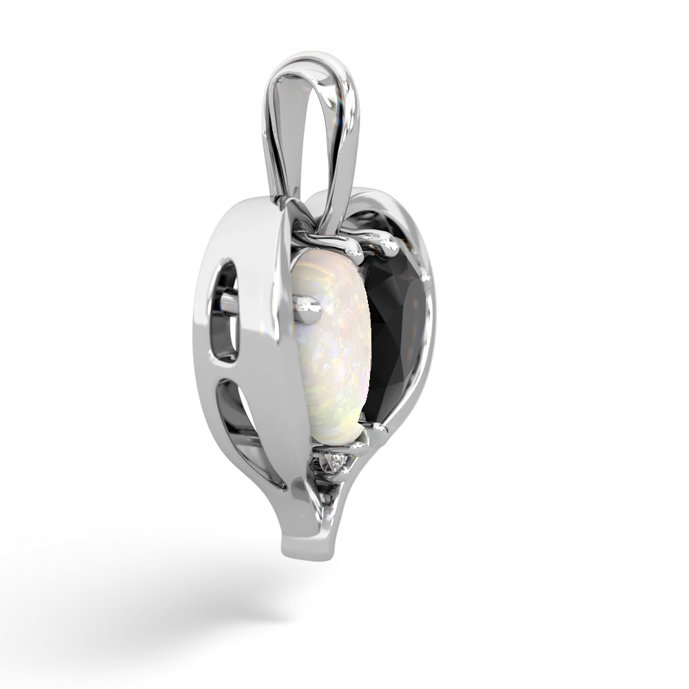 Opal Two Become One 14K White Gold pendant P5330