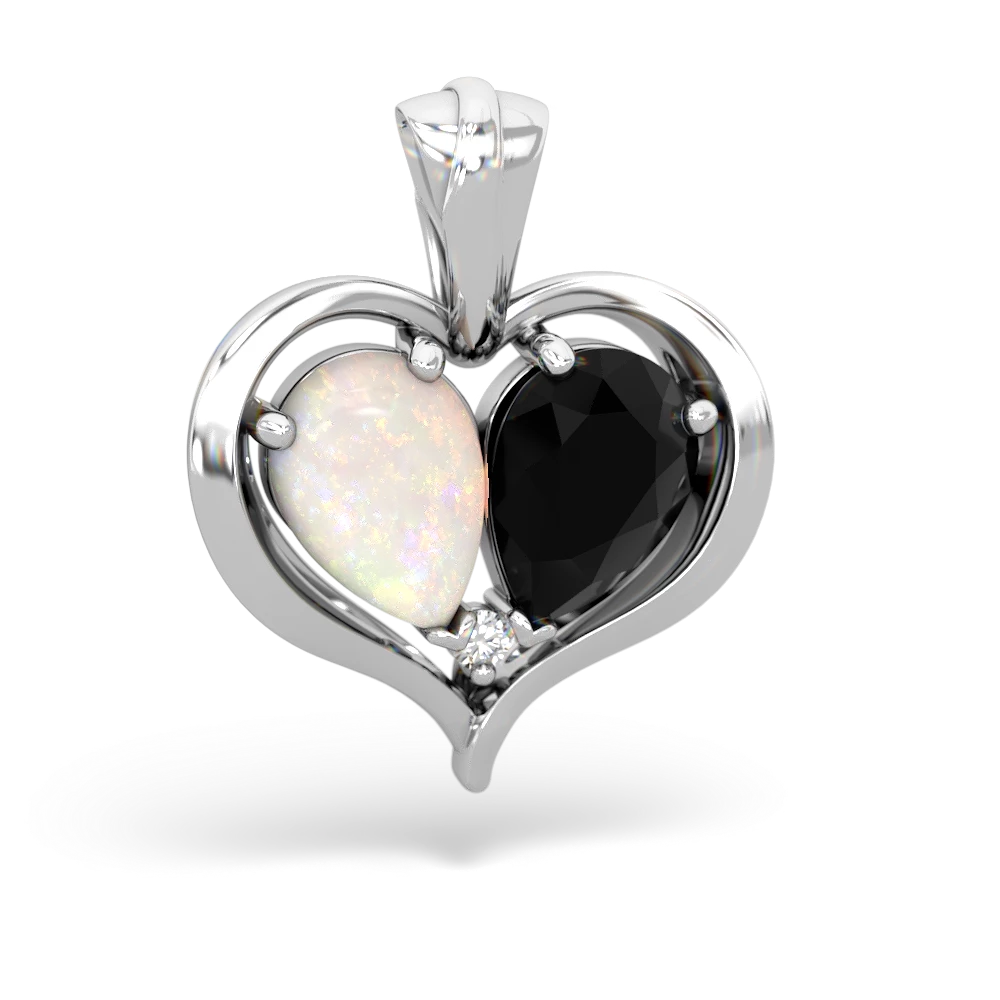 Opal Two Become One 14K White Gold pendant P5330