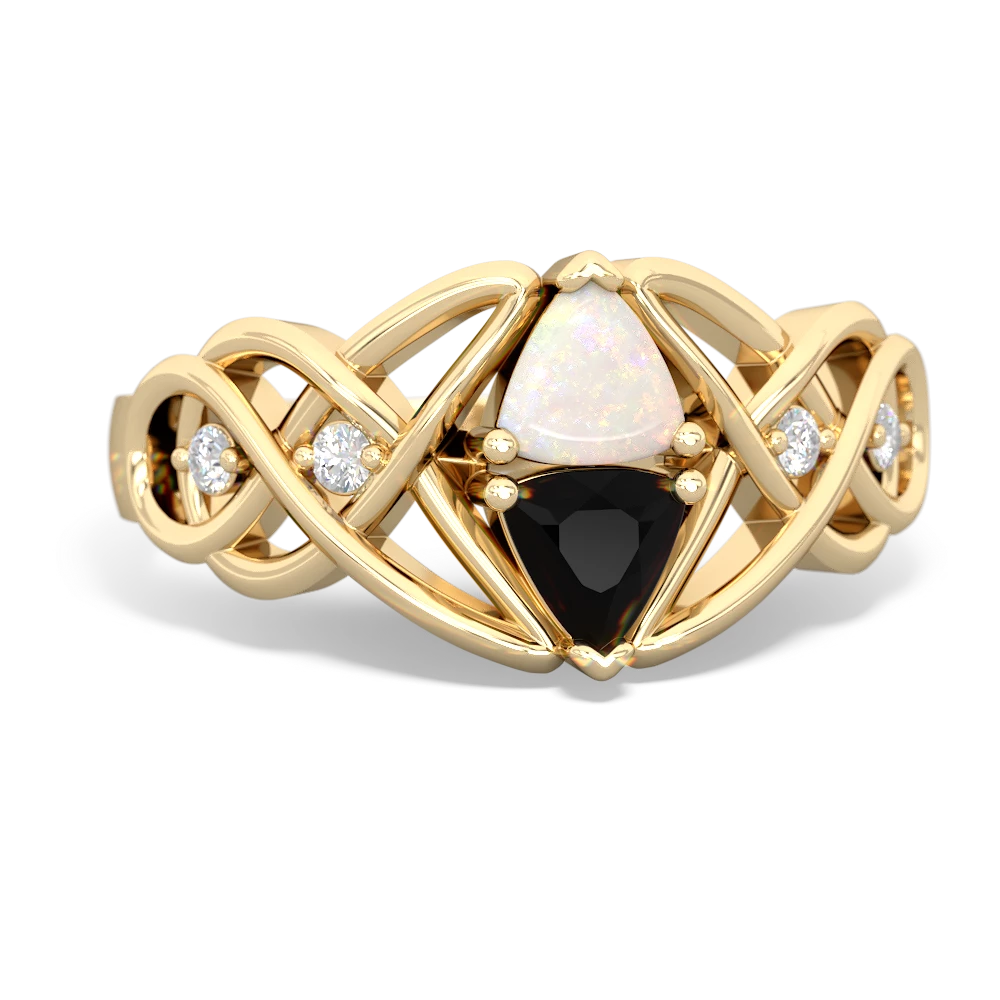 Opal Keepsake Celtic Knot 14K Yellow Gold ring R5300