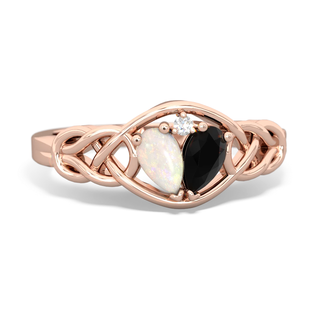 Opal Celtic Love Knot 14K Rose Gold ring R5420