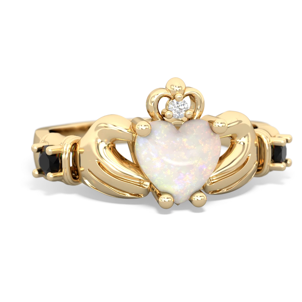 Opal Claddagh Keepsake 14K Yellow Gold ring R5245