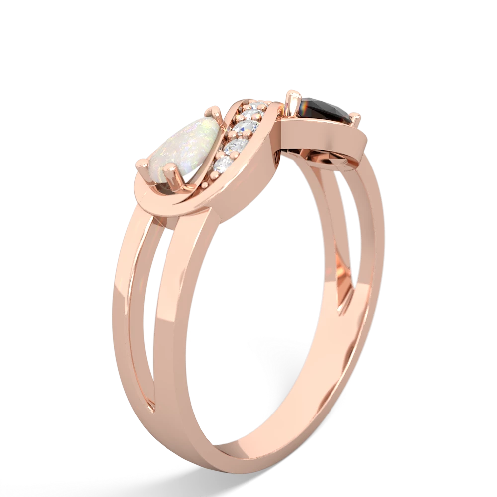 Opal Diamond Infinity 14K Rose Gold ring R5390