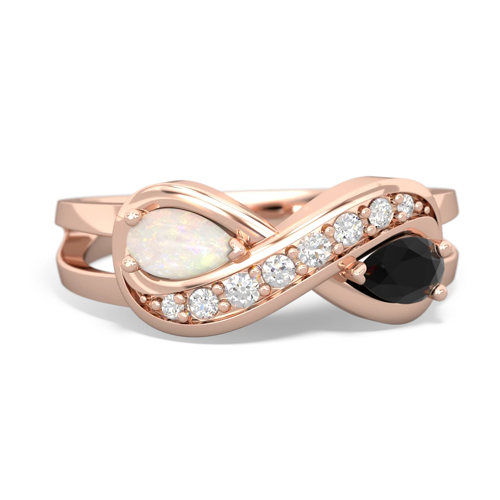 Opal Diamond Infinity 14K Rose Gold ring R5390