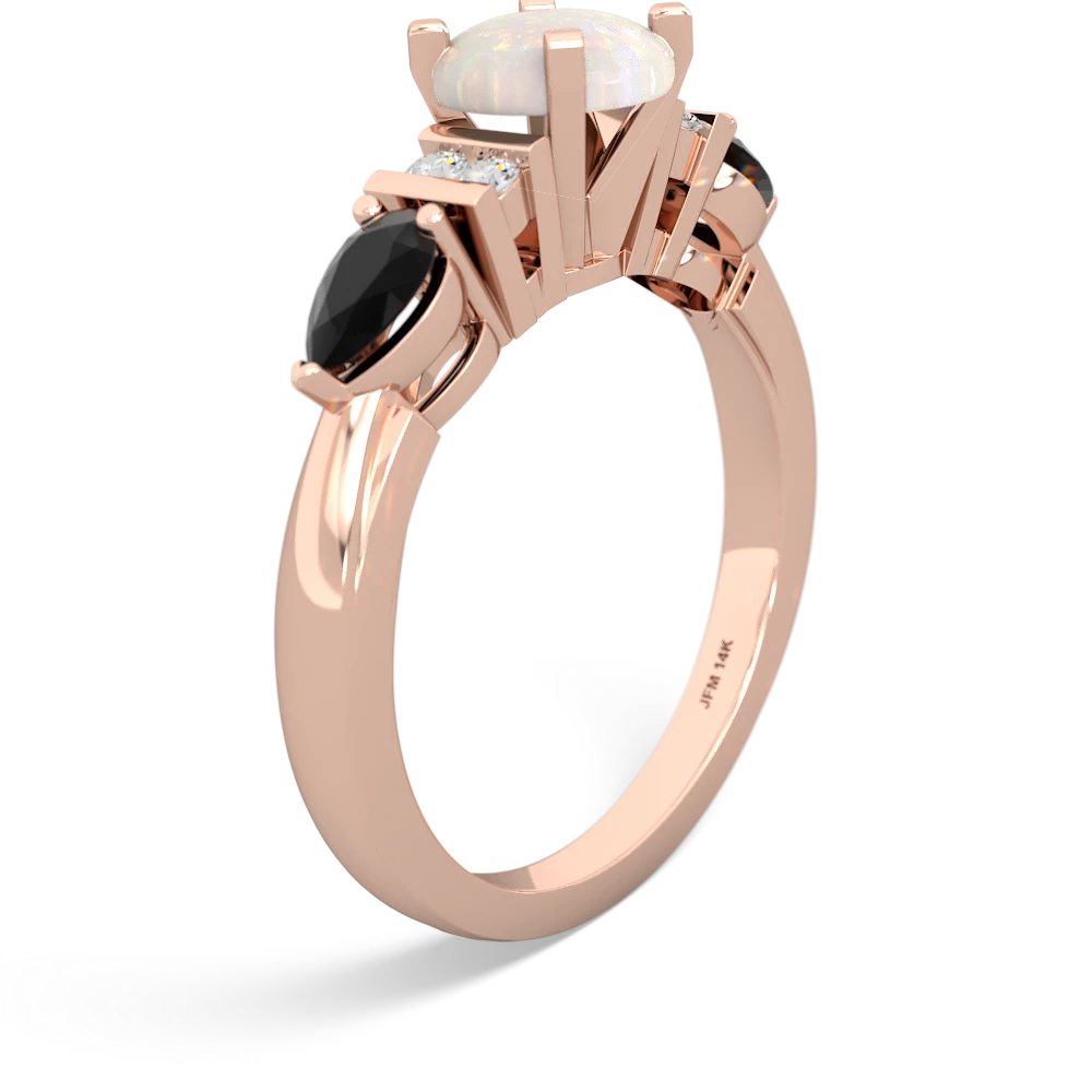 Opal 6Mm Round Eternal Embrace Engagement 14K Rose Gold ring R2005