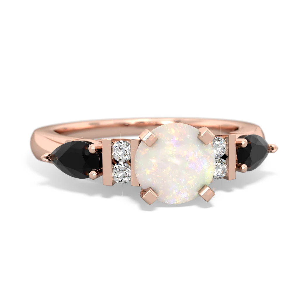 Opal 6Mm Round Eternal Embrace Engagement 14K Rose Gold ring R2005