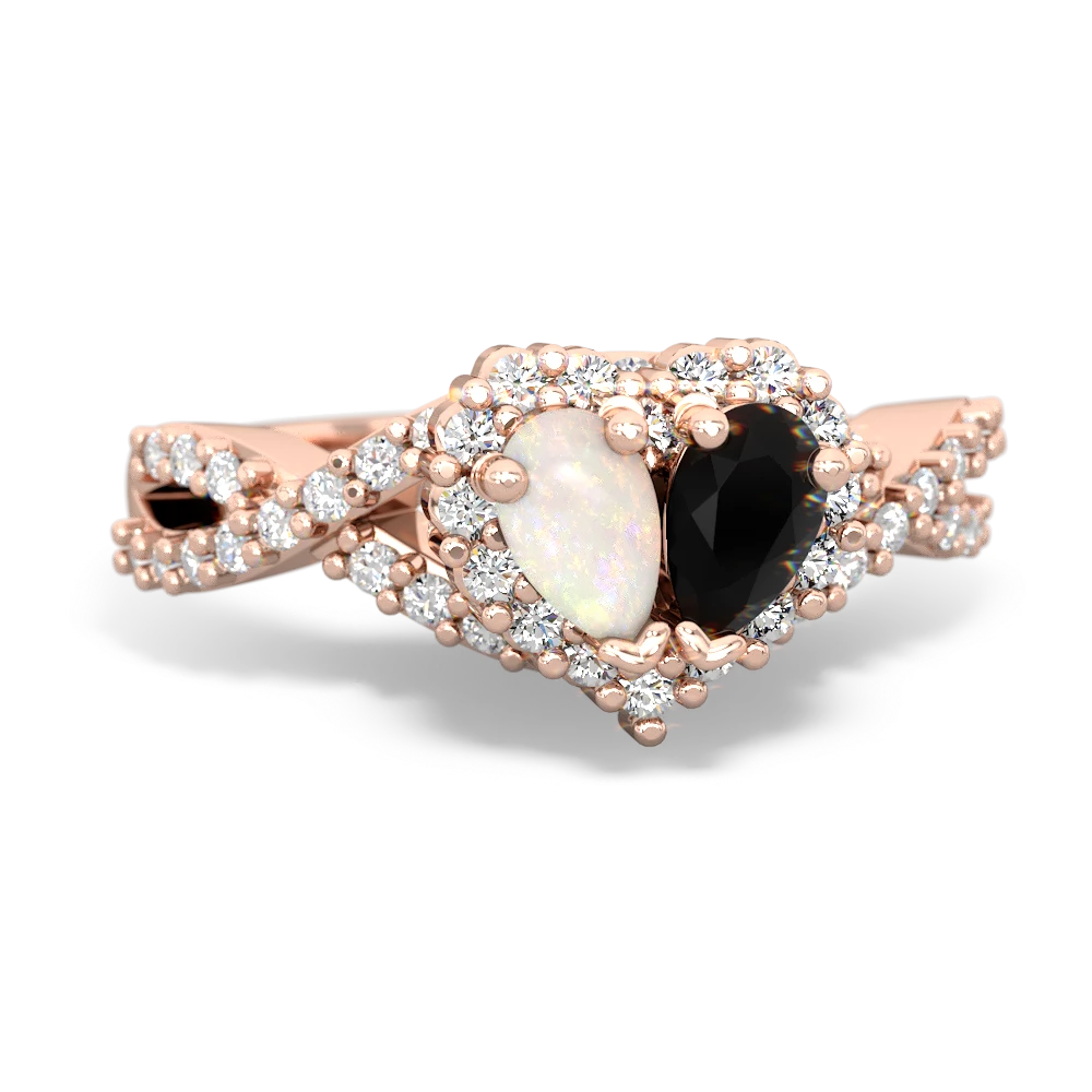 Opal Diamond Twist 'One Heart' 14K Rose Gold ring R2640HRT