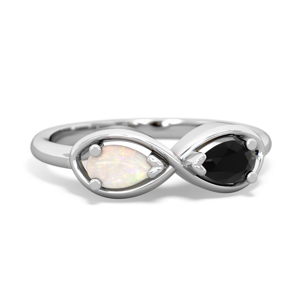Opal Infinity 14K White Gold ring R5050