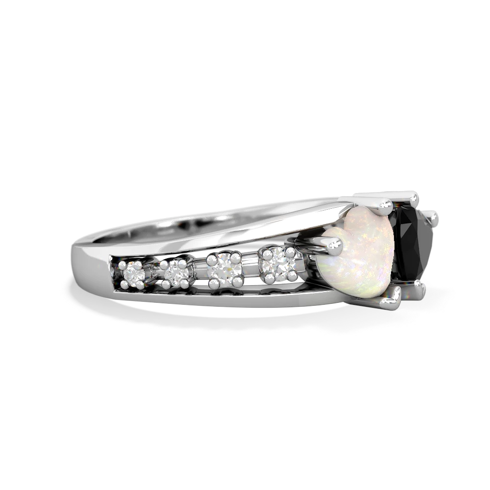 Opal Heart To Heart 14K White Gold ring R3342