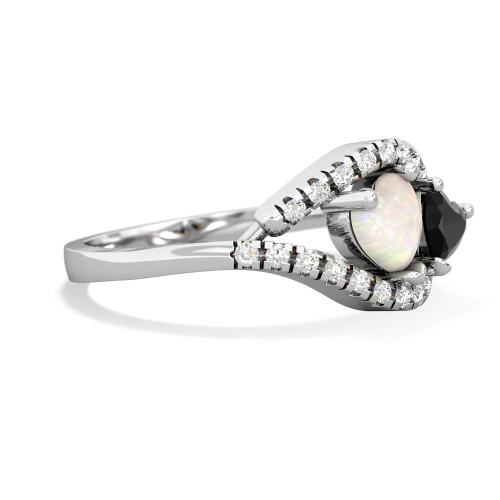 Opal Mother And Child 14K White Gold ring R3010