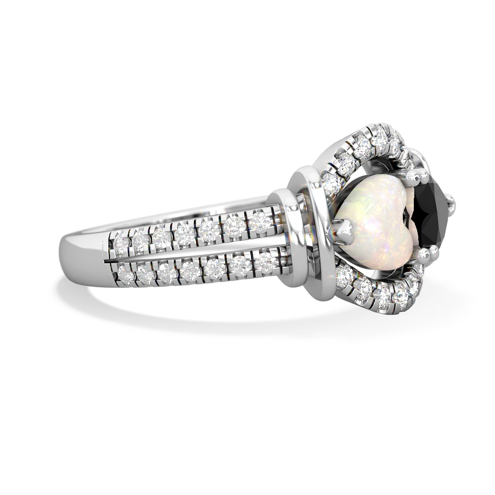 Opal Art-Deco Keepsake 14K White Gold ring R5630