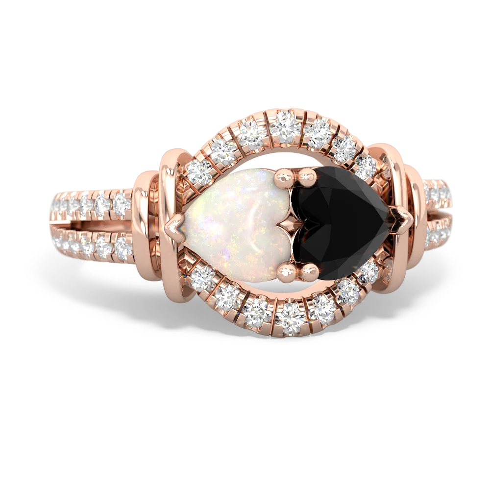 Opal Art-Deco Keepsake 14K Rose Gold ring R5630