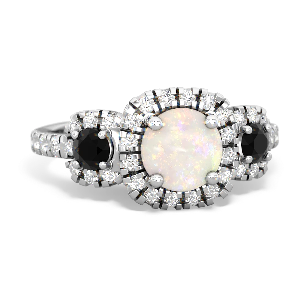 Opal Regal Halo 14K White Gold ring R5350