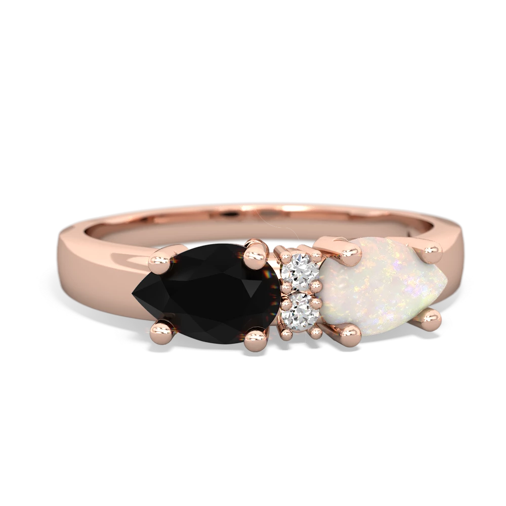 Opal Pear Bowtie 14K Rose Gold ring R0865