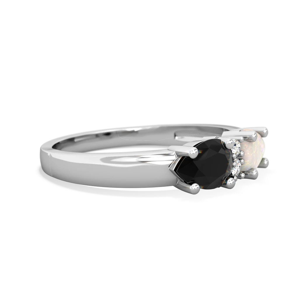 Opal Pear Bowtie 14K White Gold ring R0865