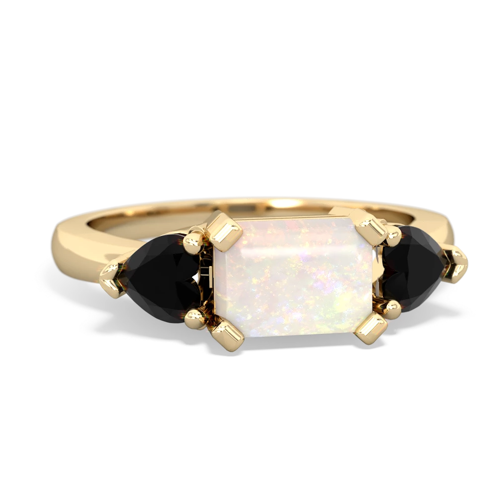 Opal Three Stone 14K Yellow Gold ring R5235