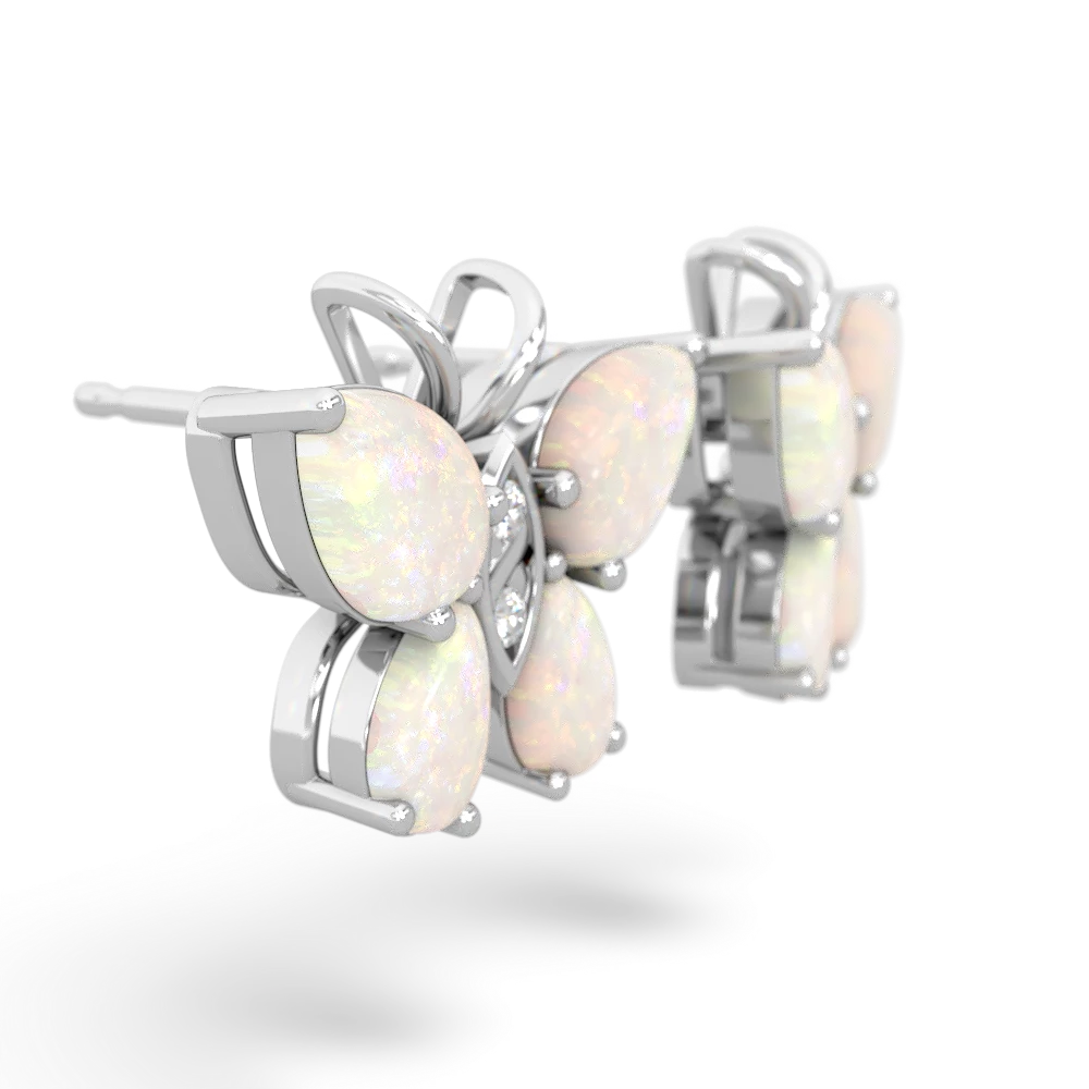 Opal Butterfly 14K White Gold earrings E2215