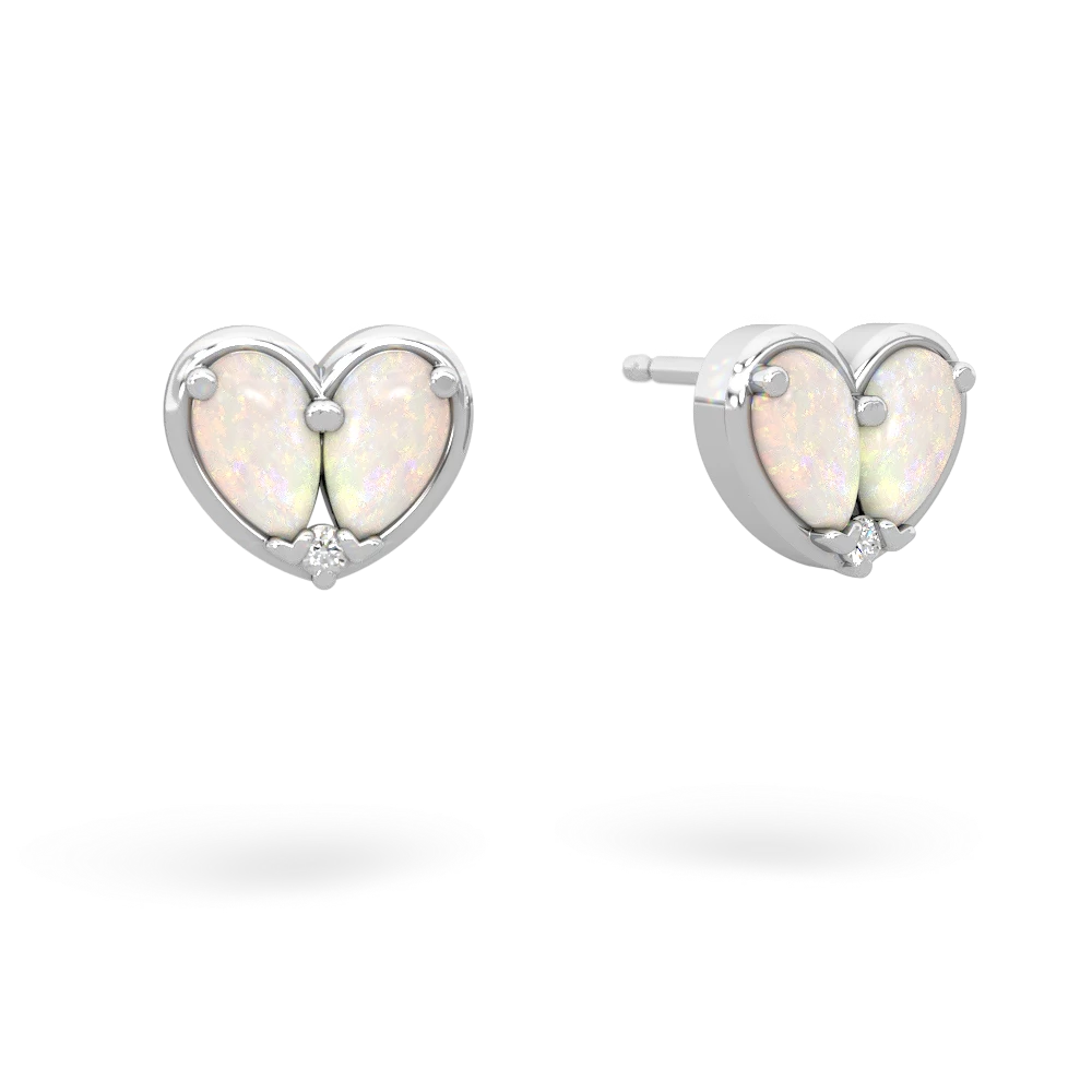 Opal 'Our Heart' 14K White Gold earrings E5072