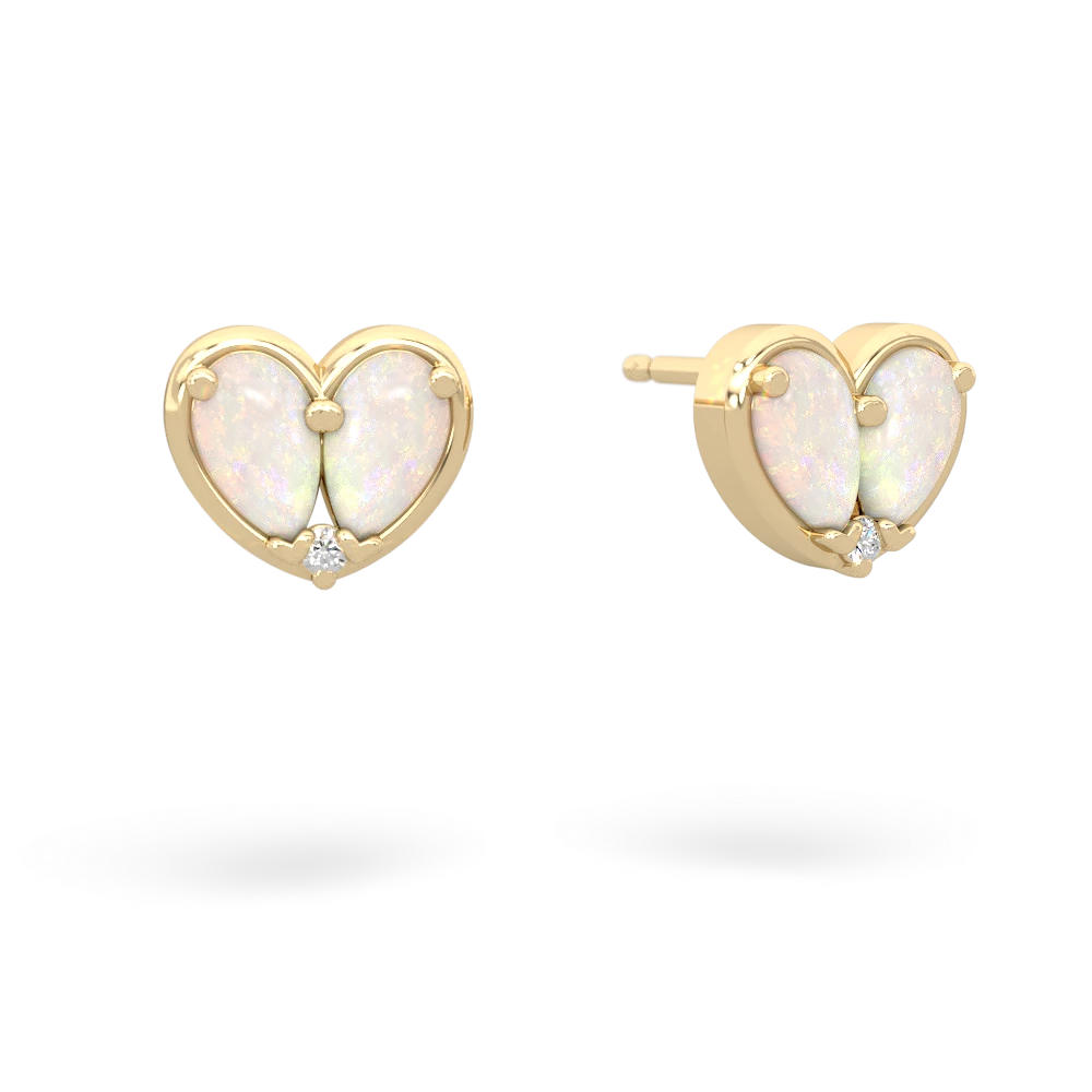 Opal 'Our Heart' 14K Yellow Gold earrings E5072