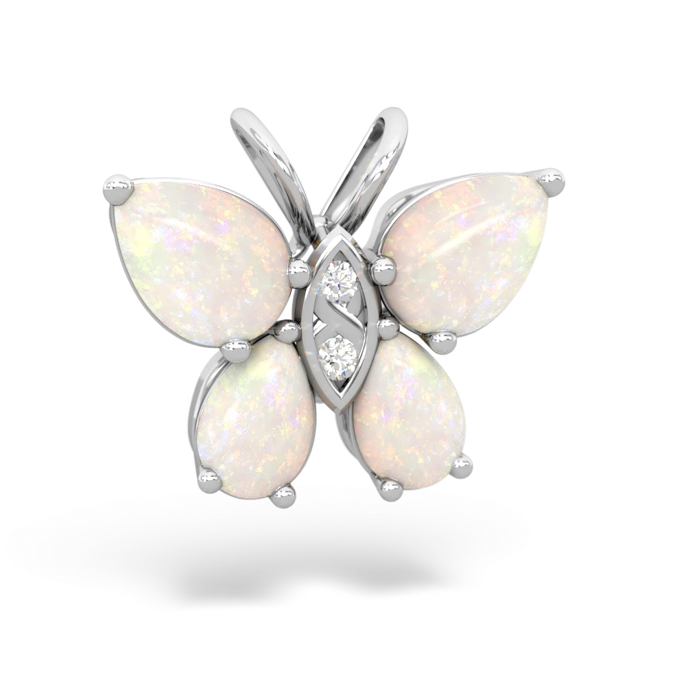 Opal Butterfly 14K White Gold pendant P2215