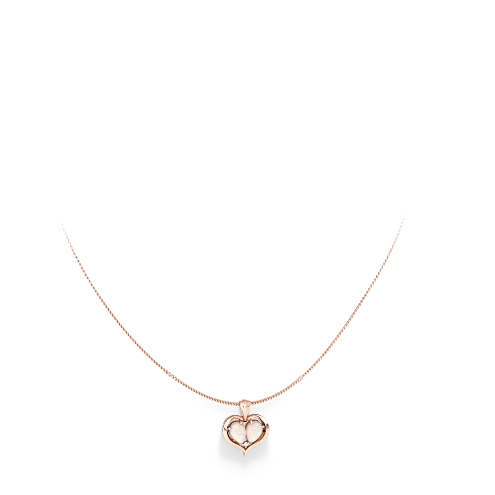 Opal Two Become One 14K Rose Gold pendant P5330