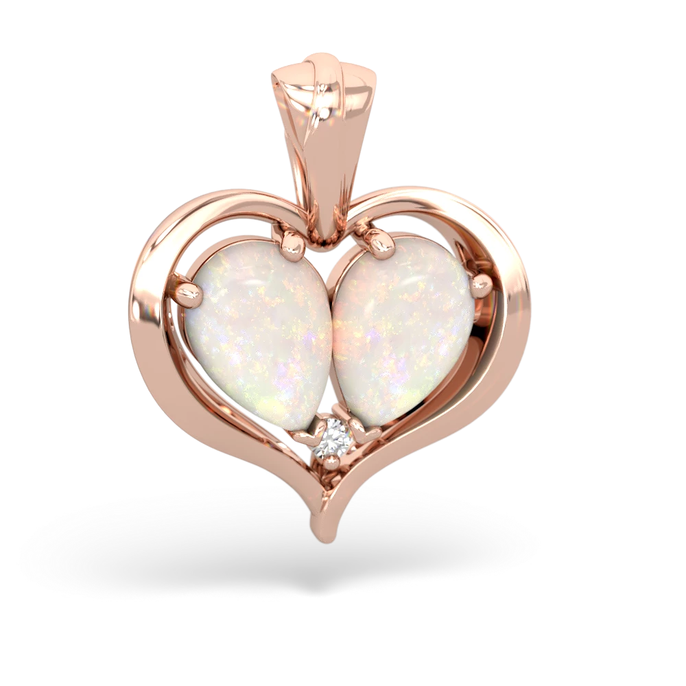 Opal Two Become One 14K Rose Gold pendant P5330