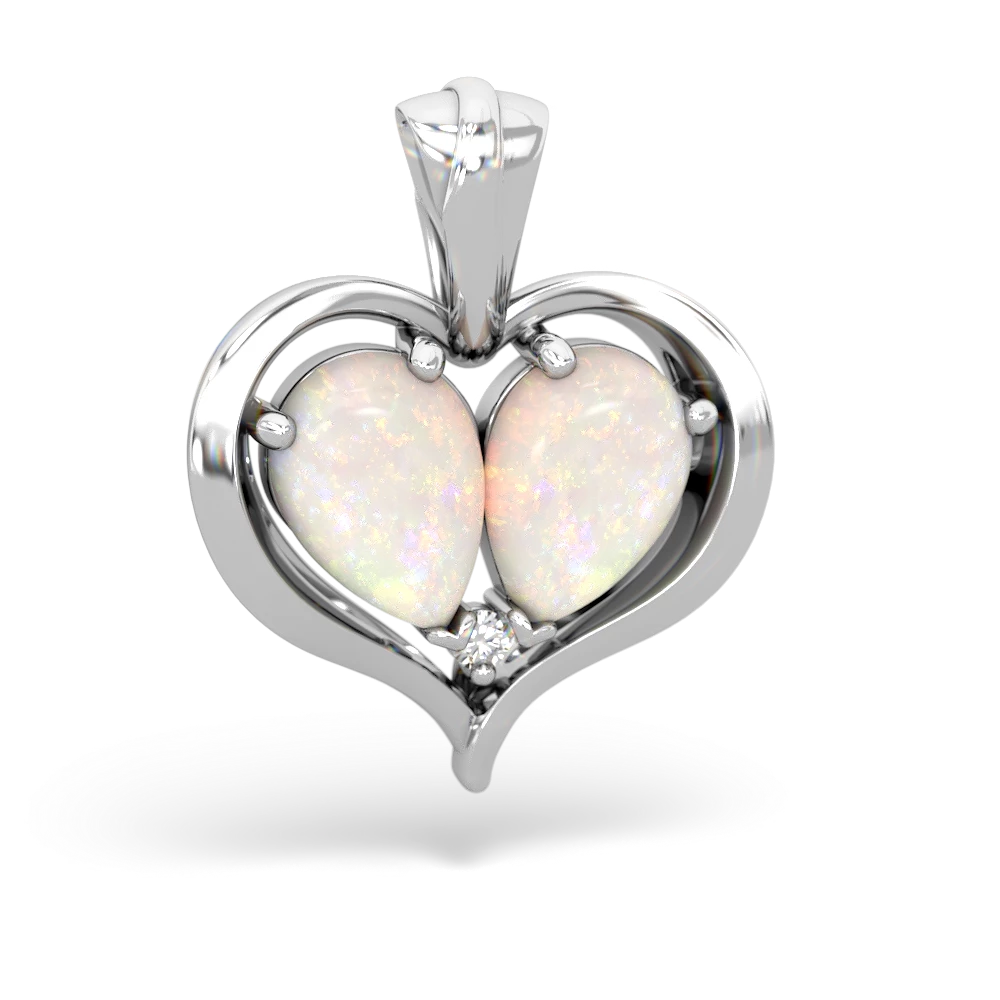 Opal Two Become One 14K White Gold pendant P5330