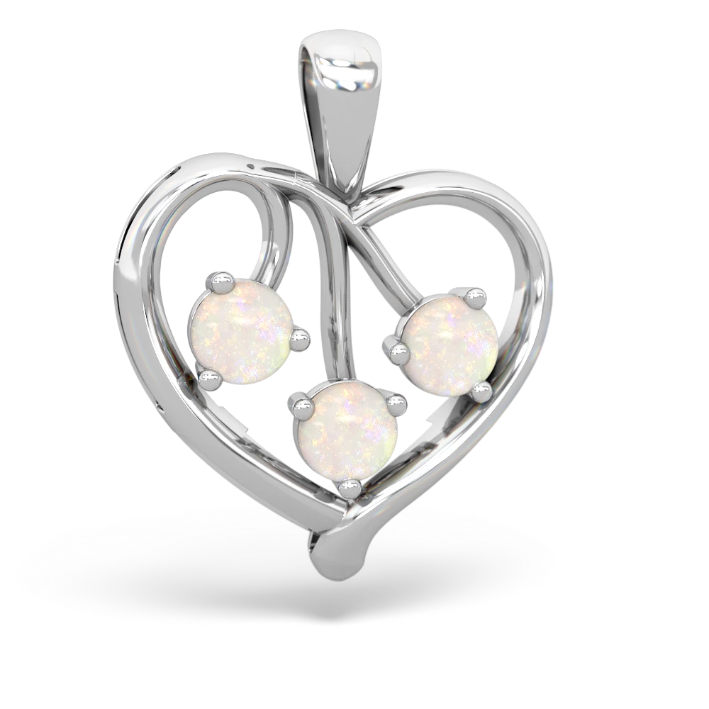 Lab Ruby Glowing Heart 14K White Gold pendant P2233