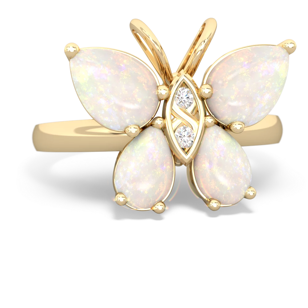 Opal Butterfly 14K Yellow Gold ring R2215