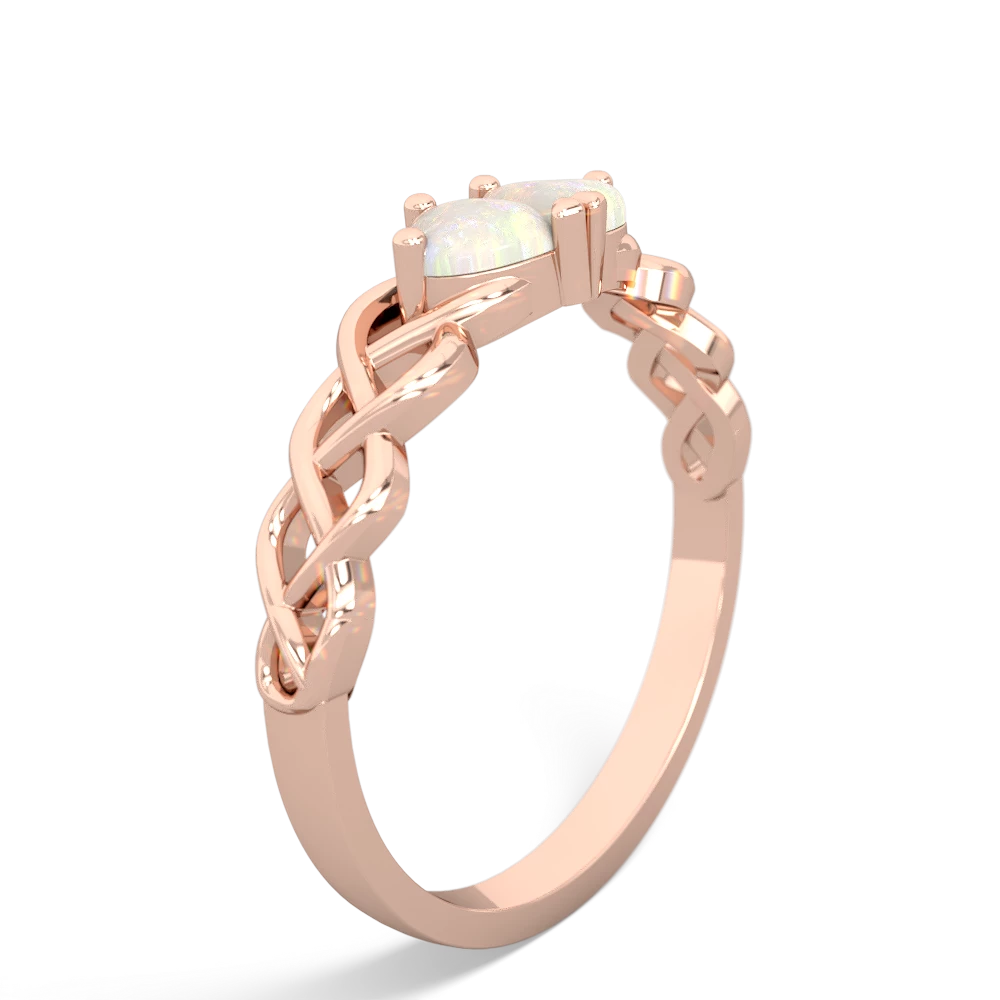 Opal Heart To Heart Braid 14K Rose Gold ring R5870