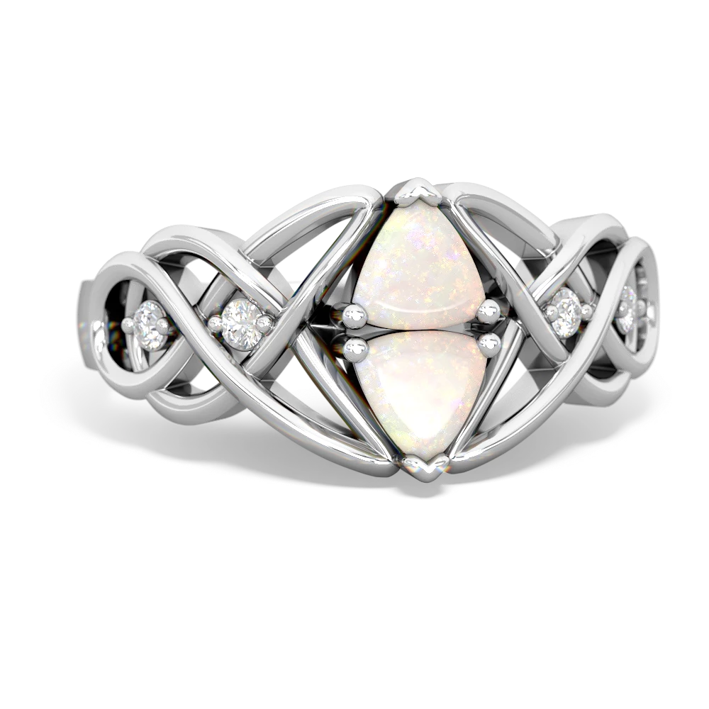 Opal Keepsake Celtic Knot 14K White Gold ring R5300