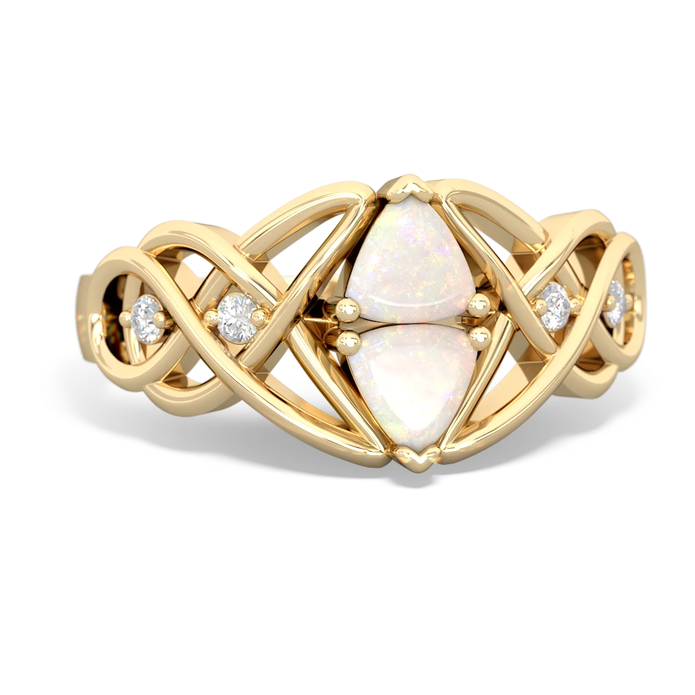 Opal Keepsake Celtic Knot 14K Yellow Gold ring R5300